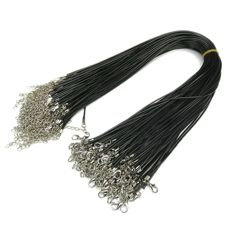 

promotional low MOQ Trendy Adjustable Black Leather Rope nylon Necklace Choker