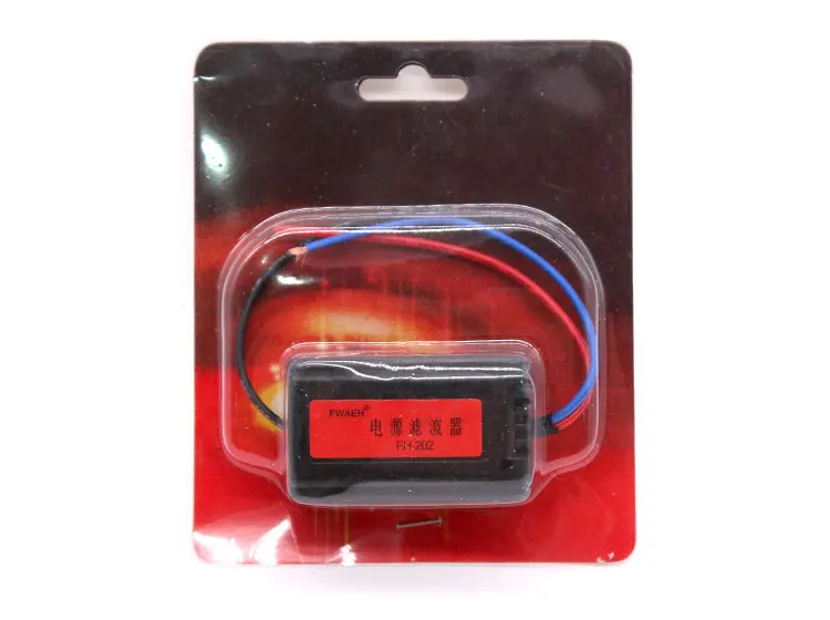 Dc 12v Black Plastic Vehicle Audio Power Filter Car Filtering Audio Amplifier Sound Noise