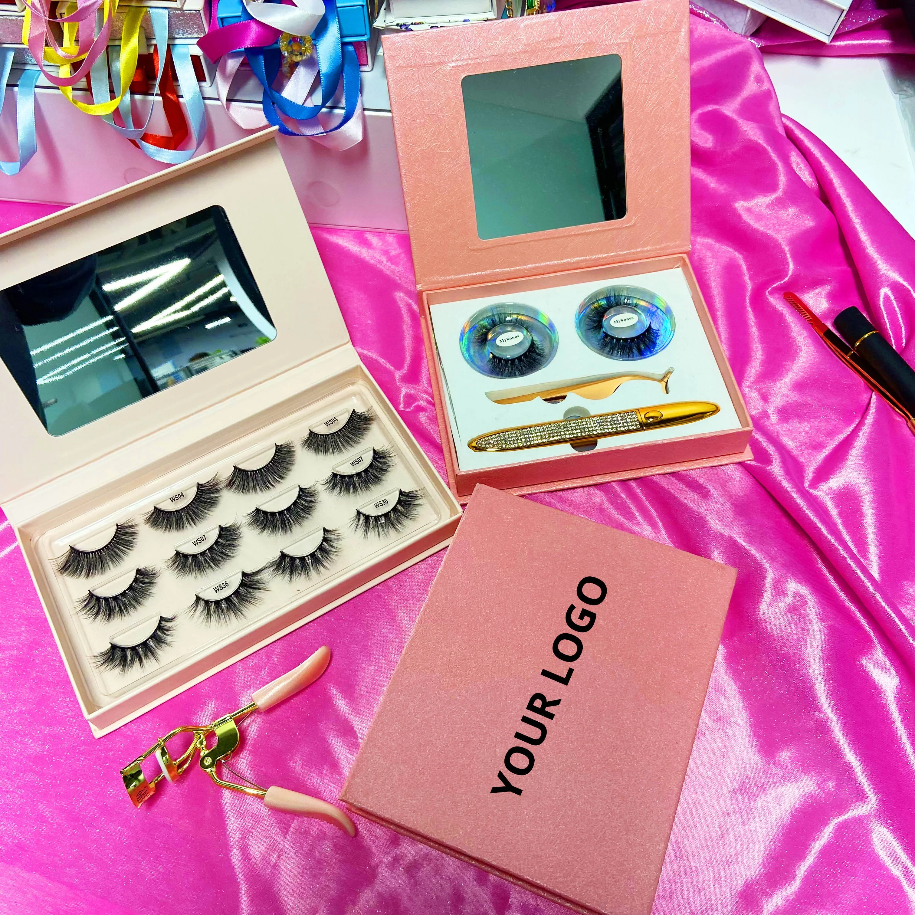 

Wholesale Private Label 3D 25MM Fluffy MInk Eyelash Kits Packaging Custom Lash Box Mink Lash Vendor