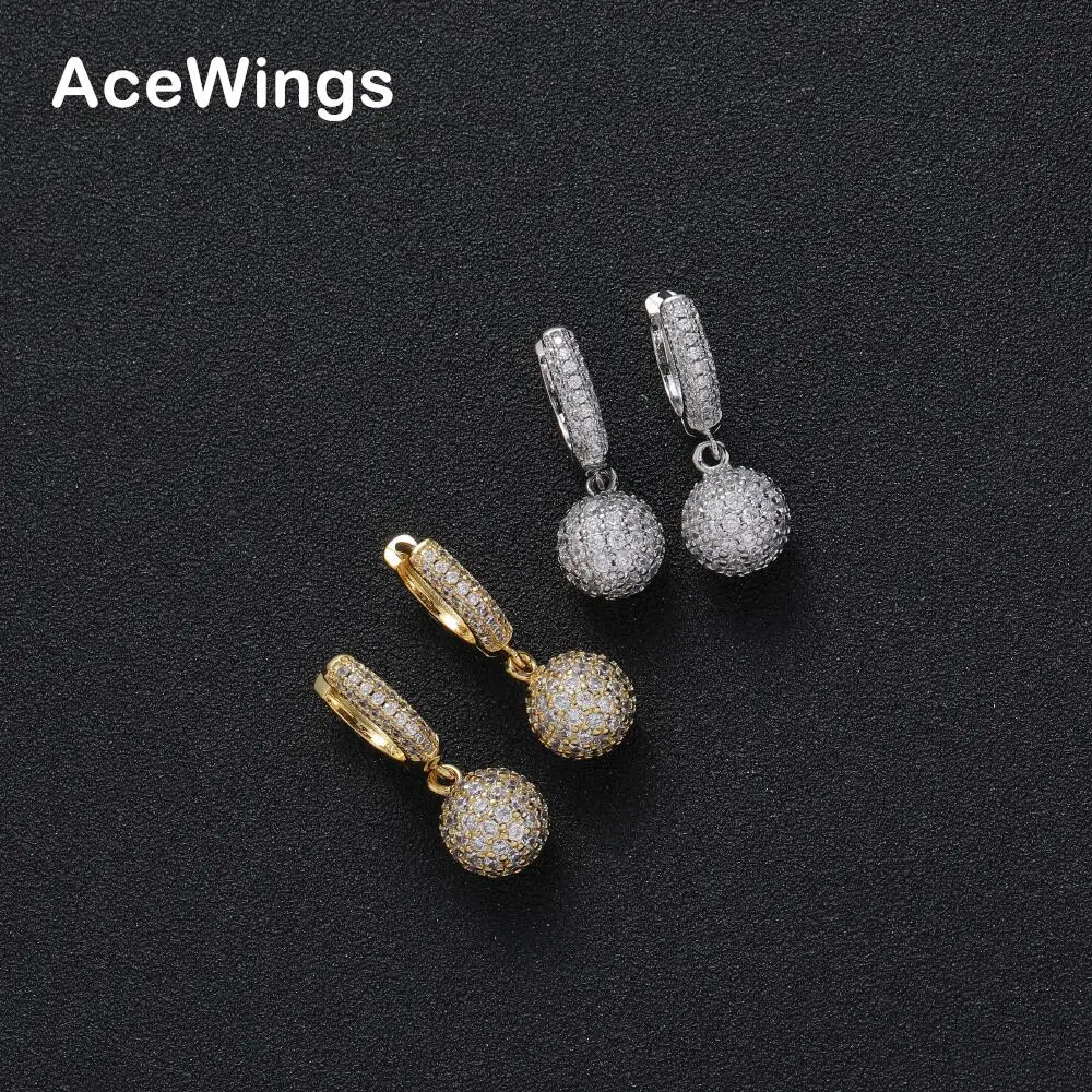 E047   Bling Bling CZ  Earrings Brass Setting Zircon  Earrings Hip Hop  Iced Out
