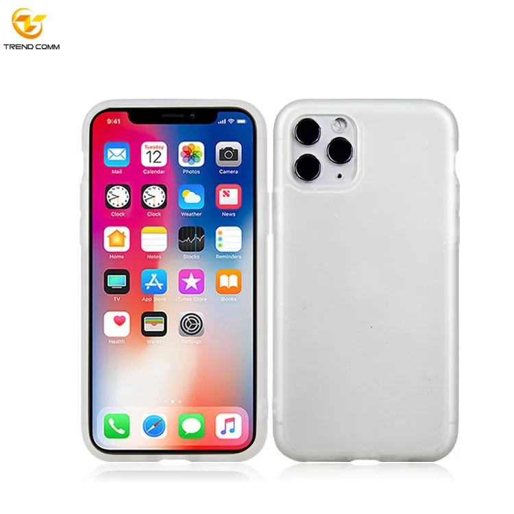 

For iPhone 11 Pro New Soft TPU Clear Phone Case Anti Bacterial Mobile Case, Black, white