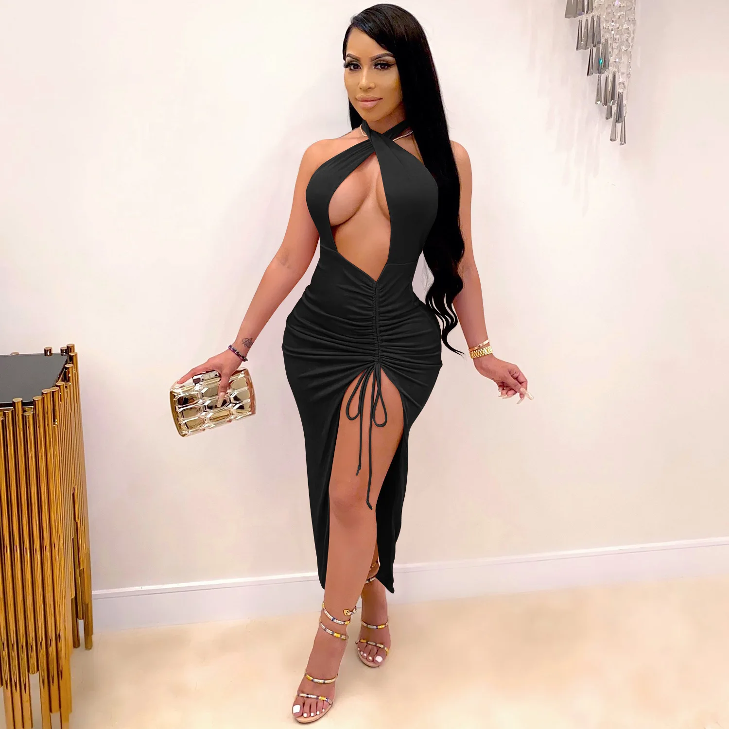 

X51024 - Bandage Sexy Backless Maxi Dresses Women