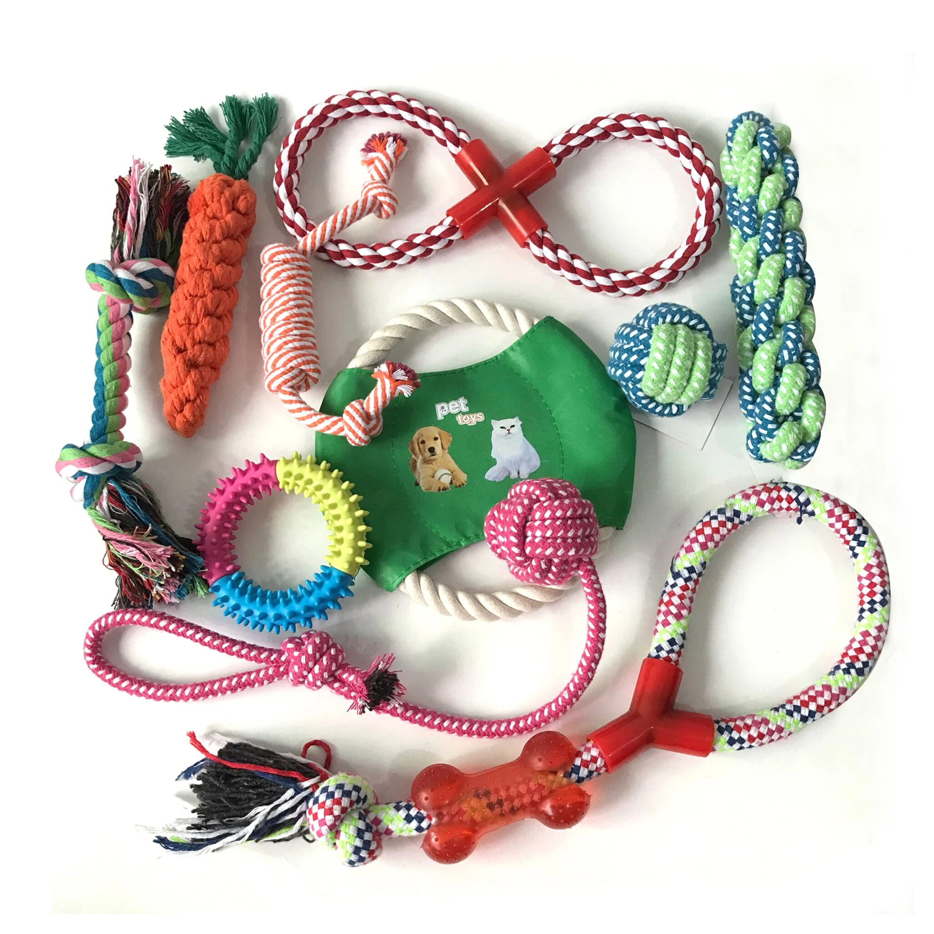 

Cotton Relieves Stress 12/11/10/8/7 Pack Dog Rope Toys Dog Toys Set 12 Pack Rope Toy For Dogs