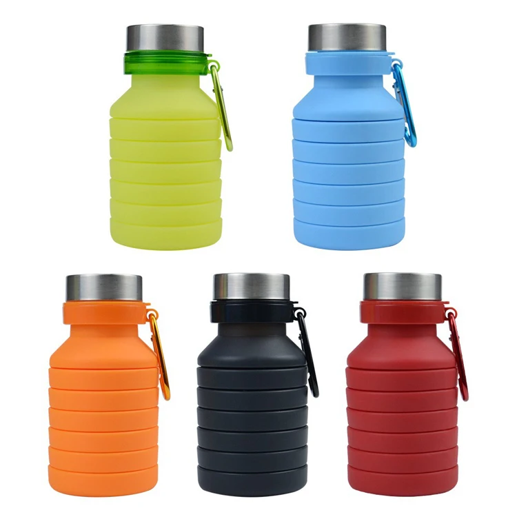 

Retail Sport Bpa Free Food Grade Silicone Drinking Foldable 550ml Water Bottle
