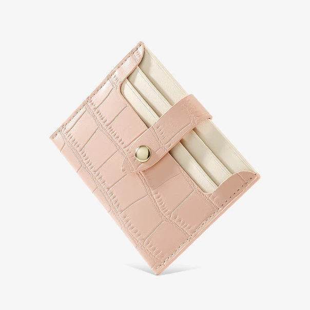 

Factory sales Crocodile grain ladies card bag mini thin multi-card bank card holder multi-purpose change purse for female
