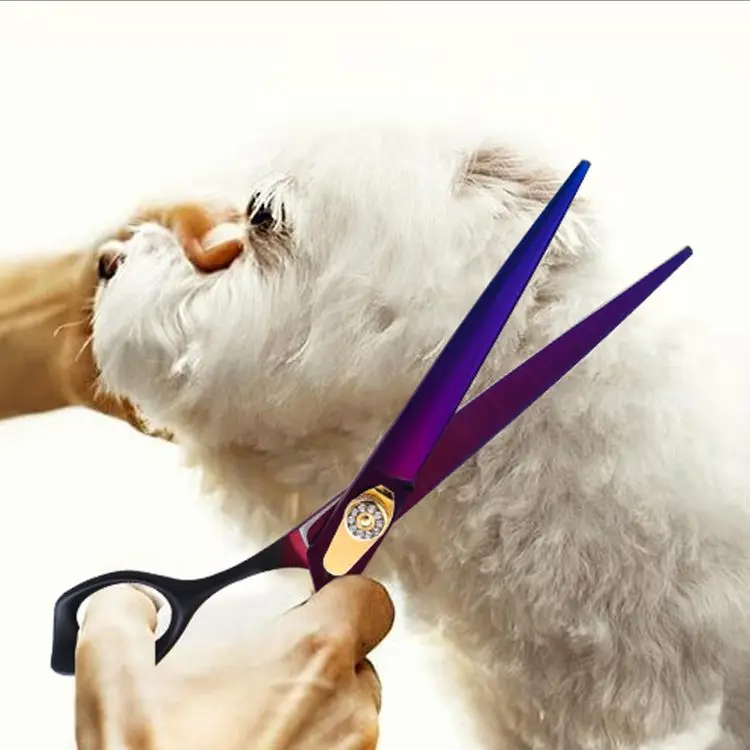 

Hi-End Japan 440C 7 Inch Colorful Pet Thinning Grooming Scissors Dog Hair Metal Scissor Cat Hairdressing Stainless Steel Scisors