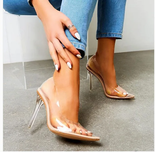 

Women High Heel Shoes Premium Large Size Women's Shoes Crystal Heel Transparent Women High Heel Shoes