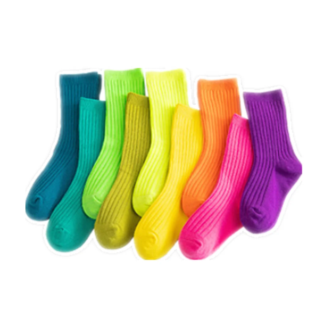 

fashion Children's socks autumn winter kids new candy color solid color boys socks 1-3 girls middle tube baby girl socks, 9 colors