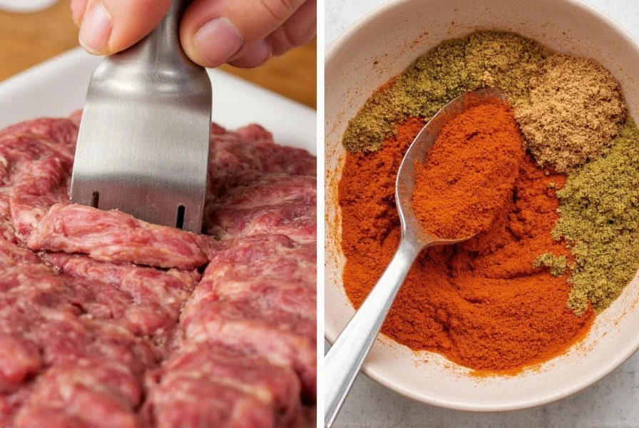Spice rack next to meat thermometer