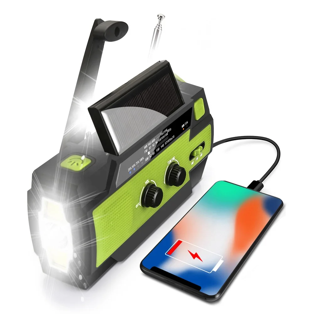 

AAA Dynamo Hand Crank Wind Emergency Solar Radio with Phone Charger