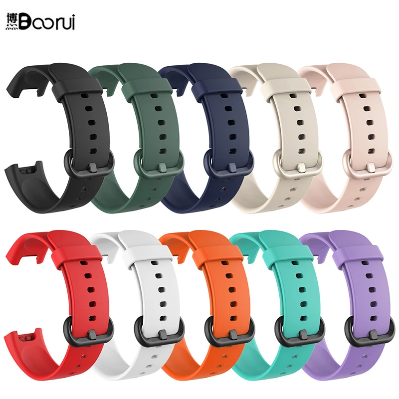 

BOORUI silicone mi watch lite band for redmi watch strap smart accessorie wrist strap for redmi mi watch band, Army,orange,red,black,blue,white,cyan,purple,louts,khaki