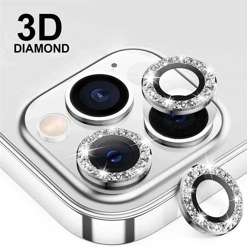 

Diamond Camera Lens Protector 13 Pro Max 12 Mini Camera Metal Ring Glass 11 12Pro Max 13Pro Protective, Colorful