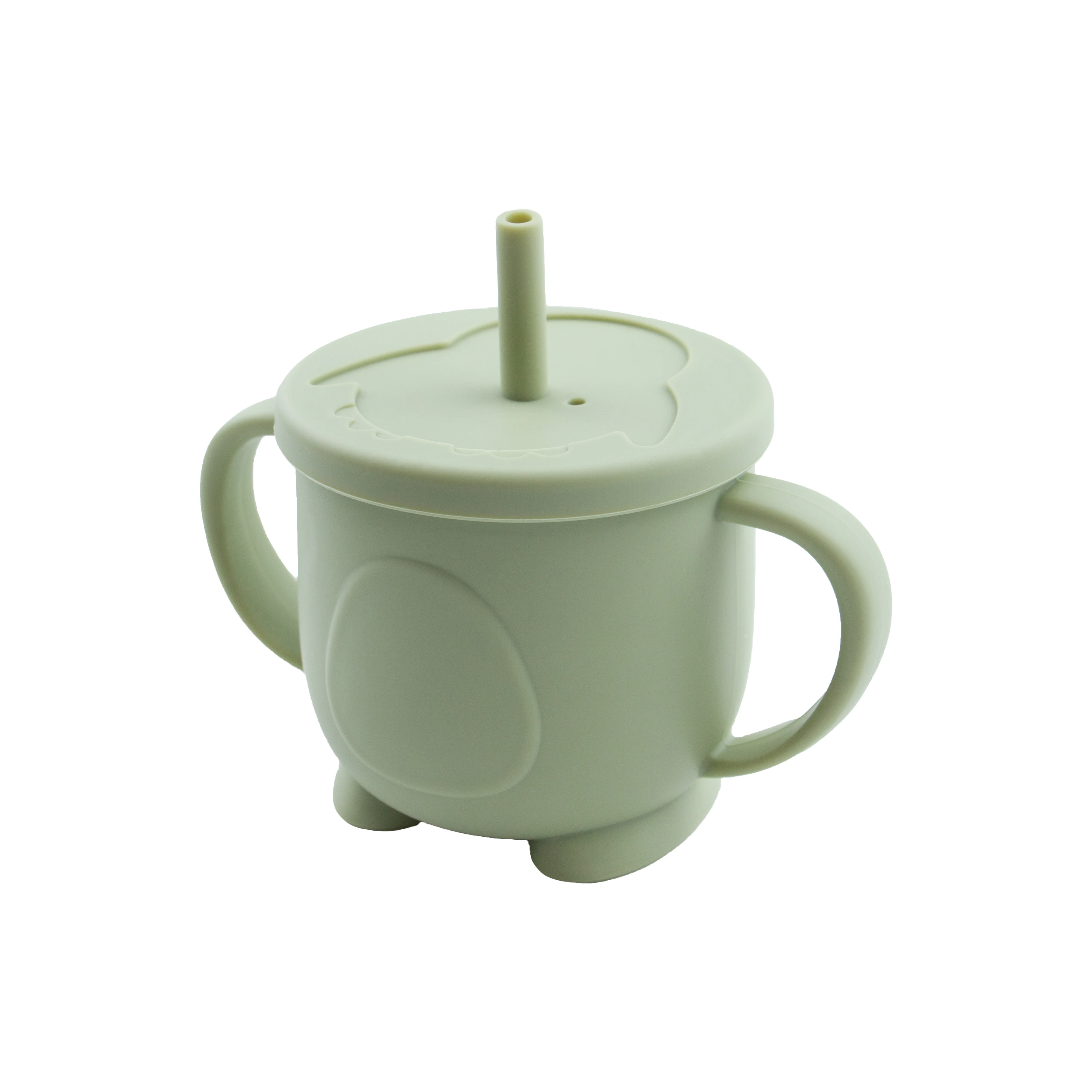 

Cat Silicone Cup with Straw Food Grade Silicone Drinking