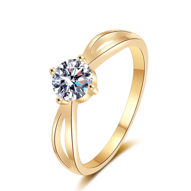 

2022 Fashion Rings 14K Gold Plated Jewelry Bague En Or Luxury Zircon Wedding Woman Rings Bague Femme, Golden