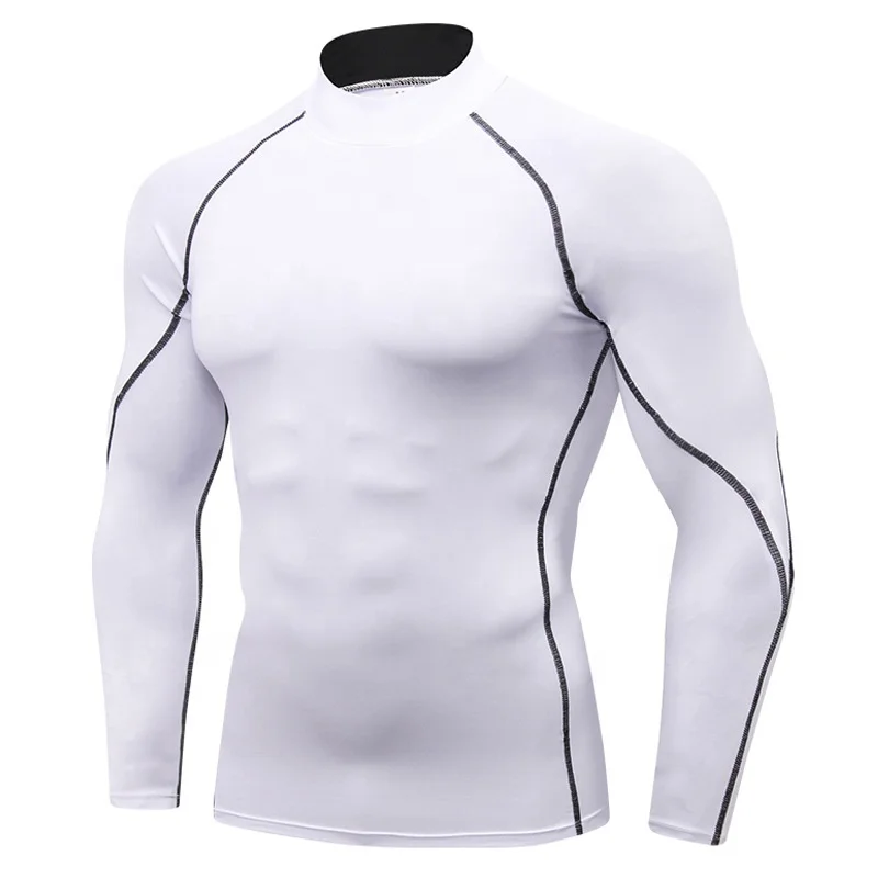 

2019 New Custom GYM Wear Compression Men Shirt Clothing,Standing collar Quick-Drying Clothes Sports Suit
