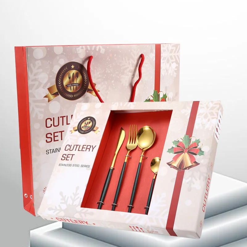 

24 Piece Stainless Steel Cutlery Sets with Gift Box for Christmas