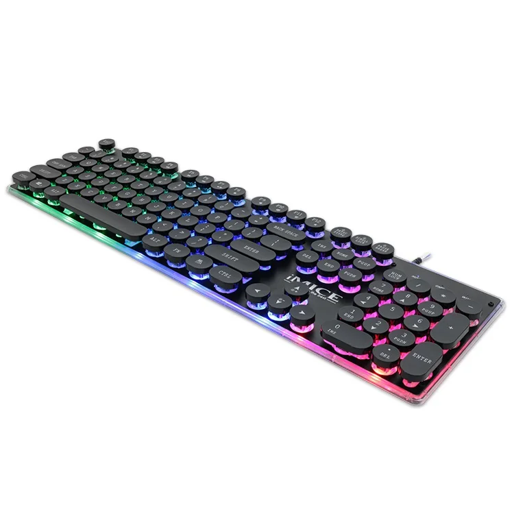 

Travelcool AK-700 Ergonomic Apedra Mechanical wired USB gaming computer keyboard led breathing light keybo, Black