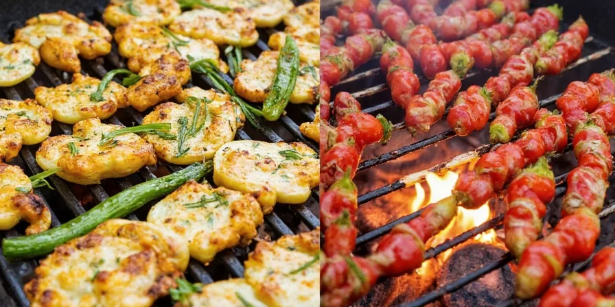 A variety of grilled vegetables laid out