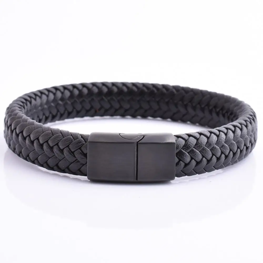 

Wholesale Luxury Men'S Magnetic Clasp Men Jewelry Bracelet Real Leather Bracelet