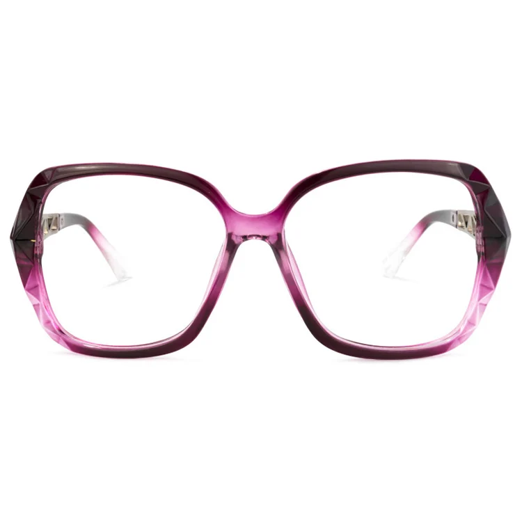 

Square Large Size Plastic Purple Pink Glasses with Shining Artificial Diamonds Women Eyeglasses New Styles 2020 Frames, Shown