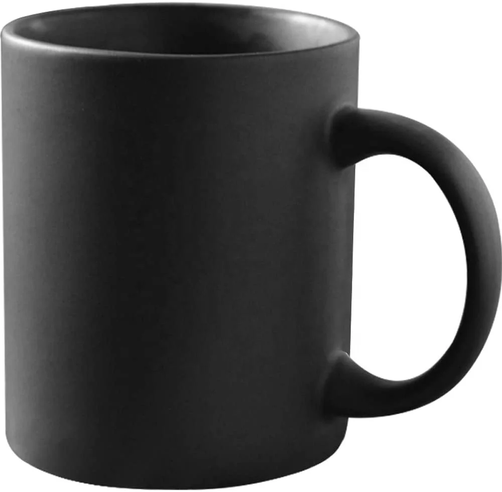 

Sublimation custom logo print 12 oz Matte Texture Black Ceramic Cup for Latte Cappuccino Tea Hot Cocoa, Customized color
