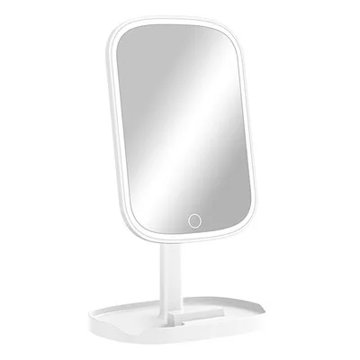 

Led Light Makeup Mirror Storage LED Adjustable Touch Dimmer USB Led Vanity Backlit Mirror Table Cosmetic Mirror, White