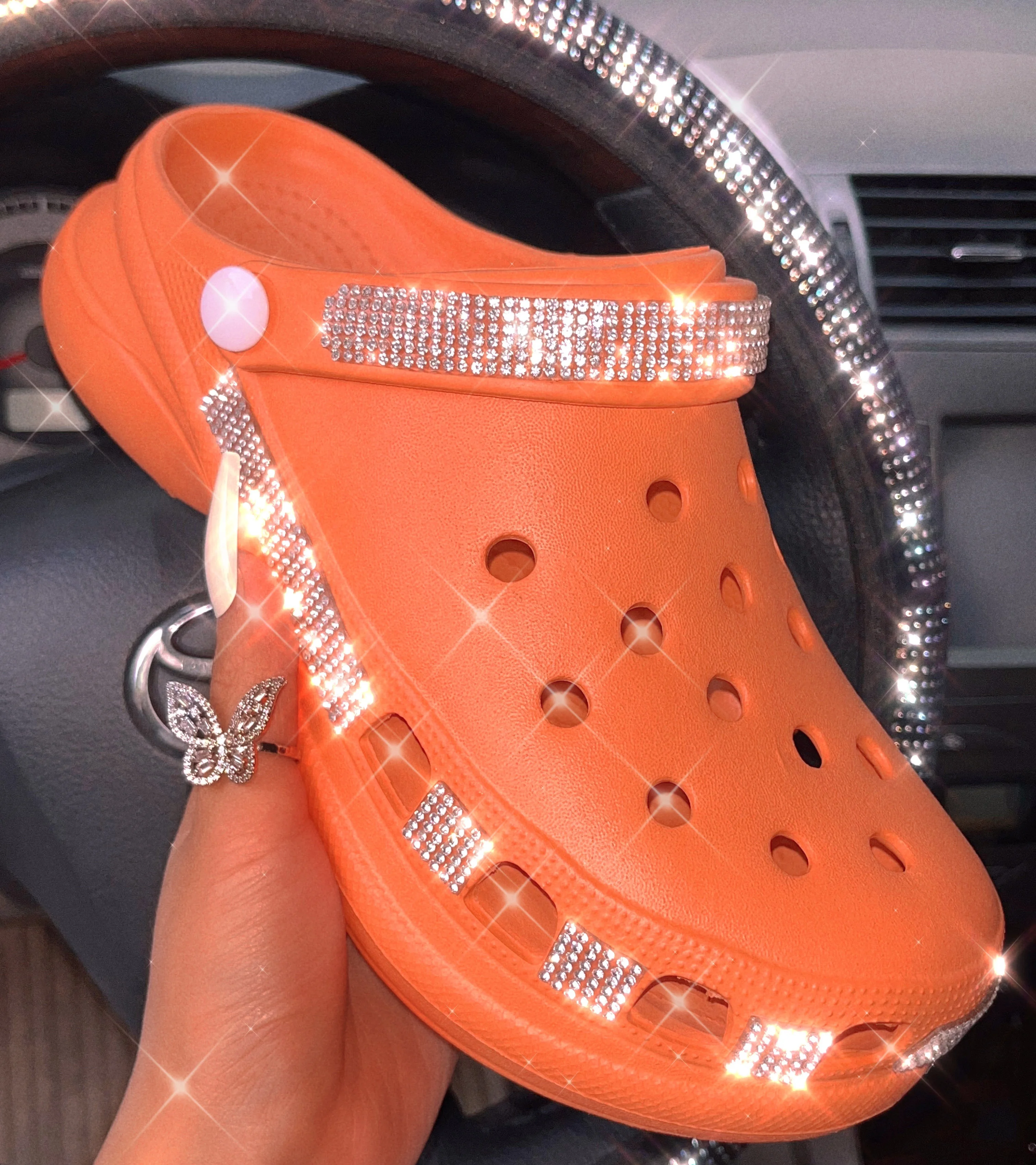 

2022 new arrival summer high wedge heel bling fashion slippers clogs charms platform rhinestone jelly sandals designer slides