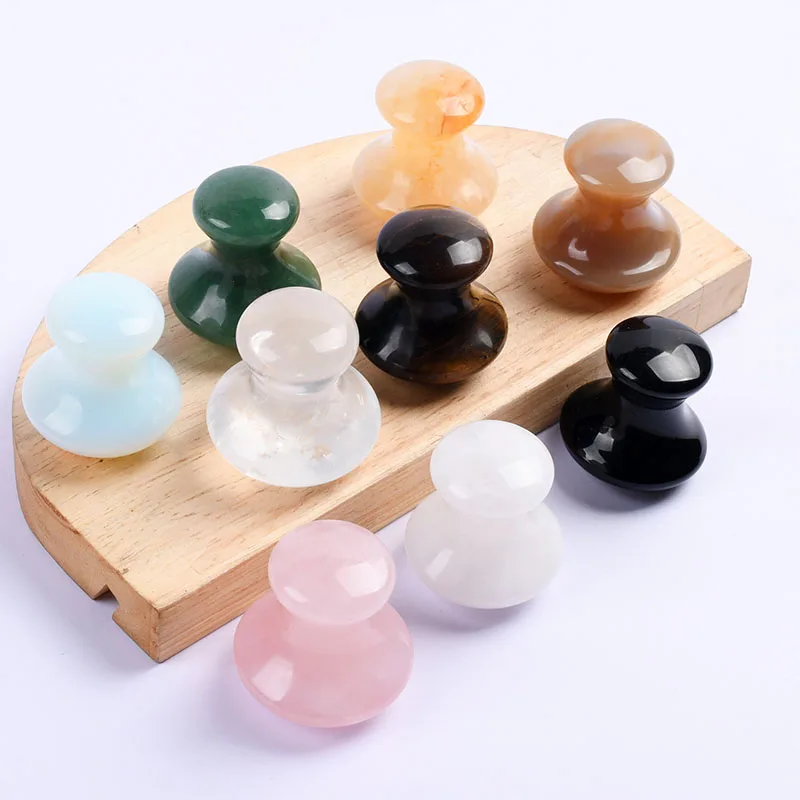 

Wholesale Natural Jade Stone Mushroom Guasha Board Popular Rose Quartz Crystal Gemstone Facial Skincare Gua Sha Massage Tool
