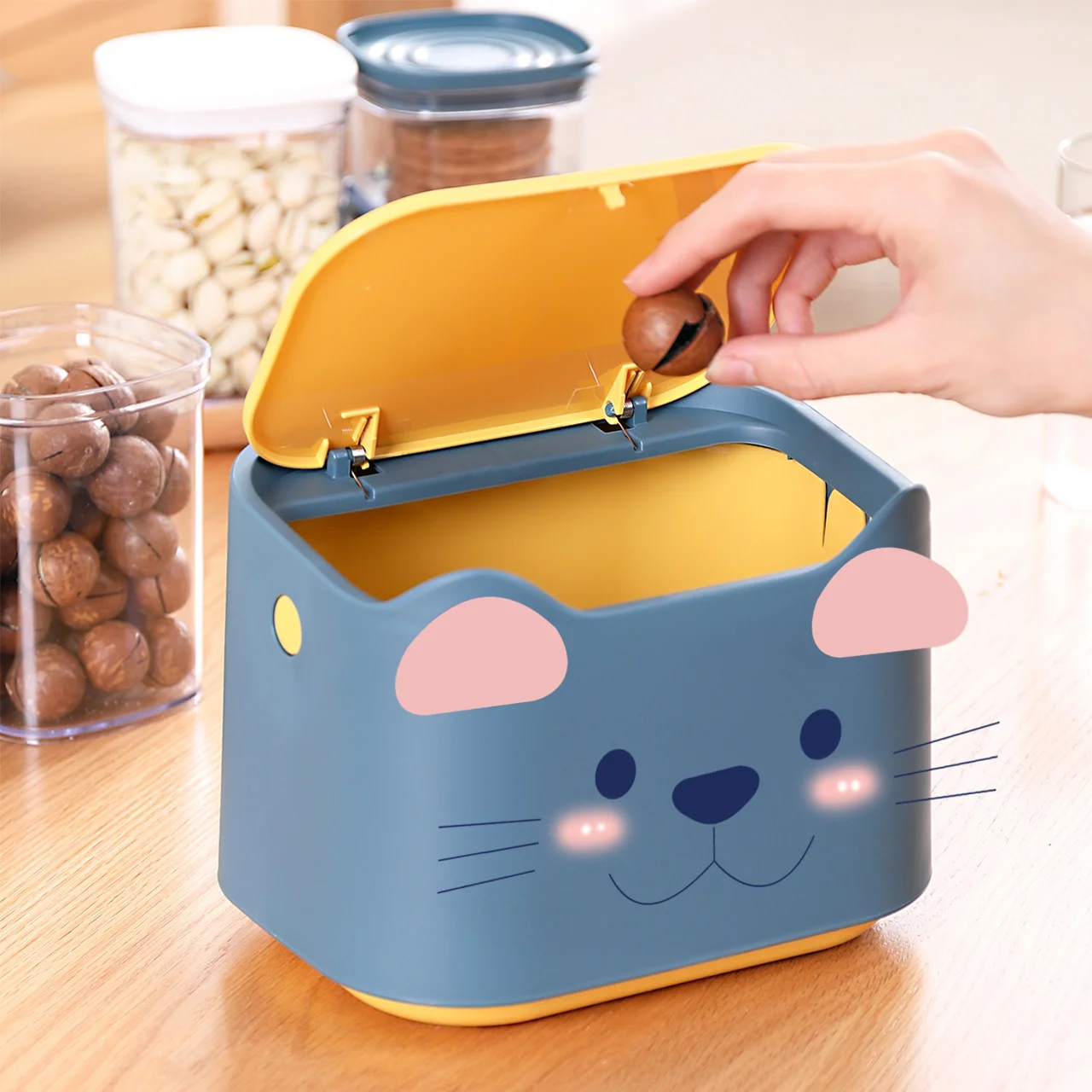 Haixin Desktop Waste Bin Plastic Garbage Dustbin Manufacturer Food