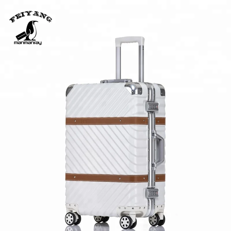 

Custom 360 degree spinner double wheel aluminum frame luggage, Customized
