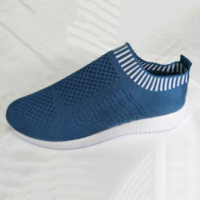 

Dropshipping Fashion Street Ladies Casual Shoes Solid Color Mesh Breathable Flat Women Walking Shoes
