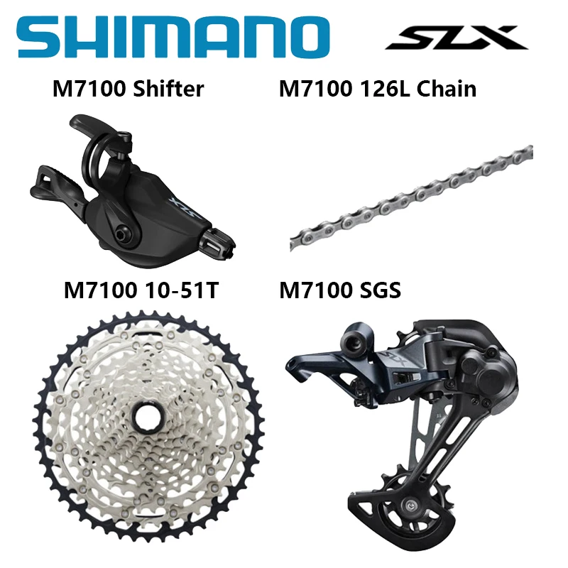 

SHIMANO SLX M7100 1x12 12Speed 10-51T Groupset SL+RD+CS+HG M7100 Shifter Rear Derailleur Cassette Chain