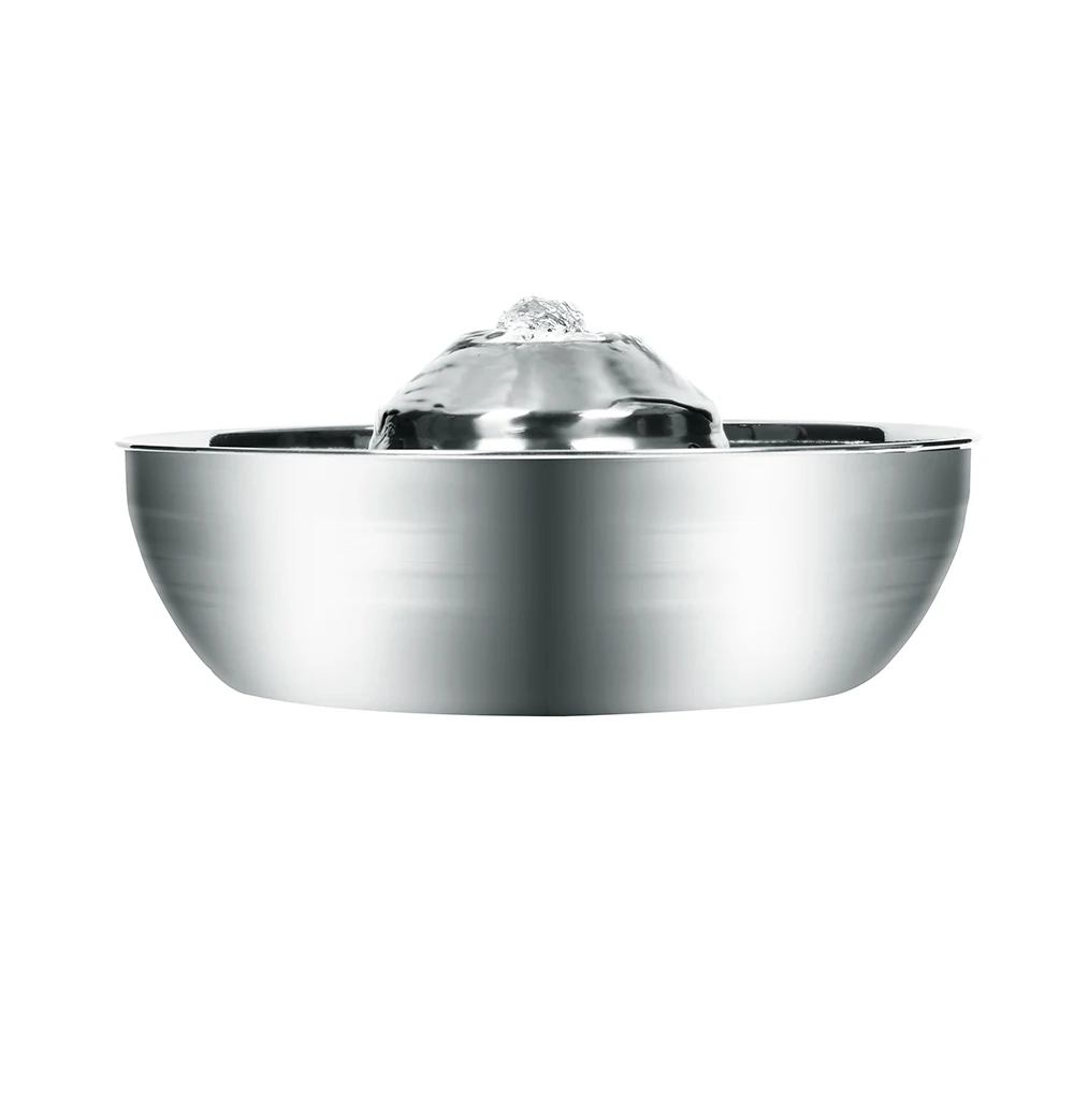 

New 2L automatic cat dog water fountain stainless steel fountains water spout, Gray