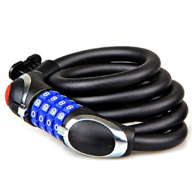 

Bike Lock with LED Night Light 4-Digit Resettable Number Combination Cable Lock