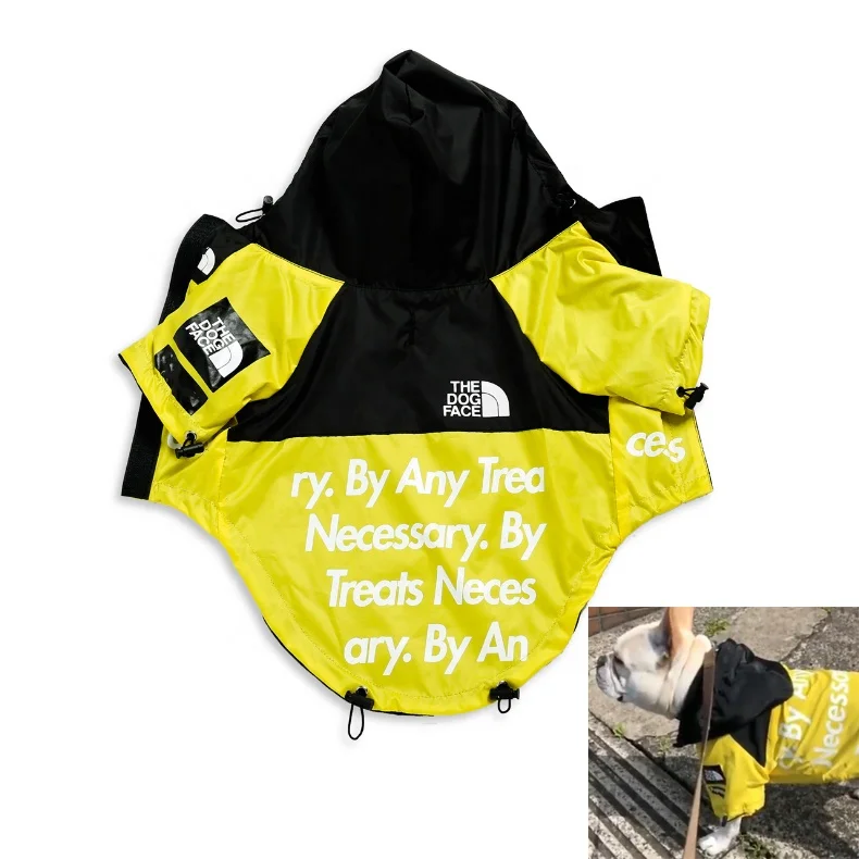 

fashion brand luxury cool rain water resistant waterproof the large shark dog face pet windbreaker hooded jacket clothes apparel