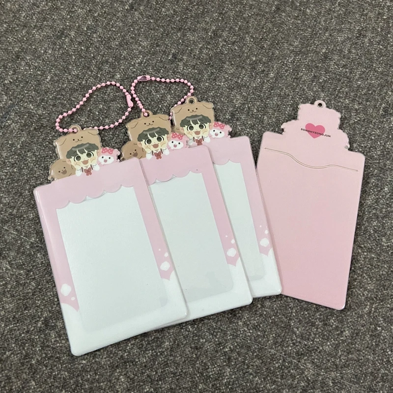 

PVC Card Holder Custom designs for Korea Star photo collect album with Keychain Photocard holder, Pms color