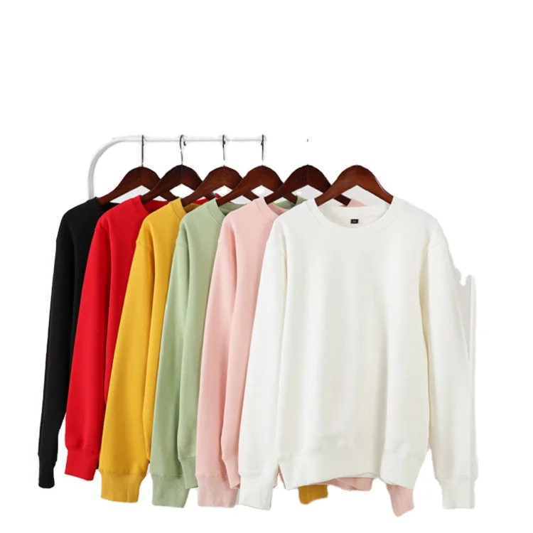 

2021 super soft cashmere sweater printed logo Plush thickened solid color round neck student coat wholesale