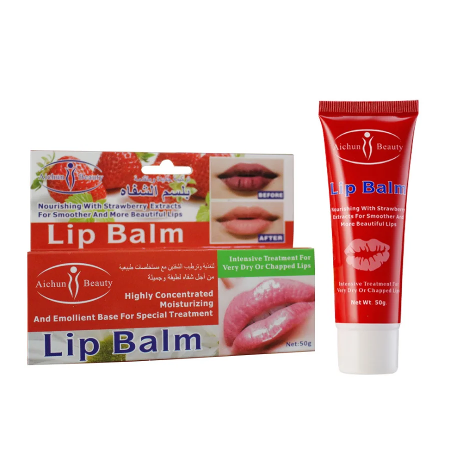 

aichun lip balm with strawberry extract treatment 0.7usd