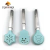 Snowman Christmas Tree Snowflake shape Nylon Kitchen and Barbecue Grill food Tongs BBQ Cooking Stainless Steel Locking