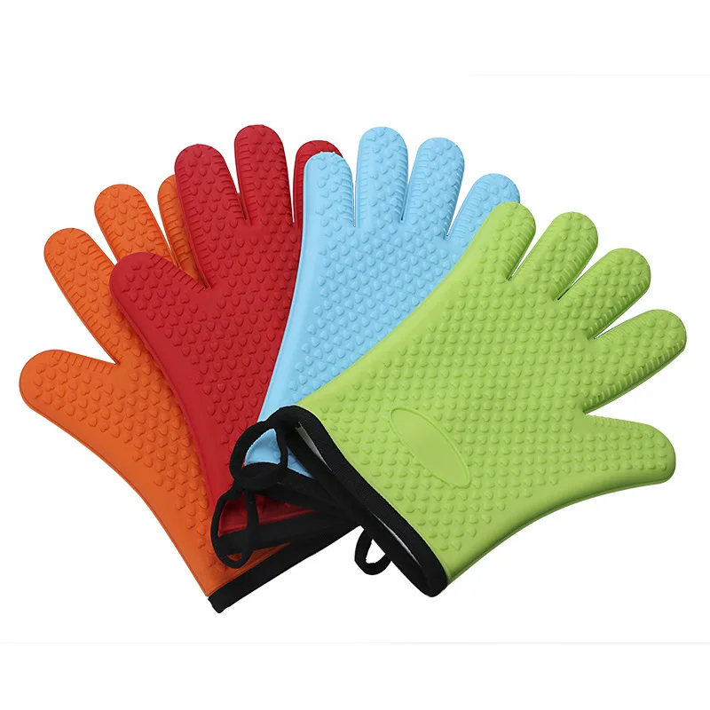 

Amazon Hot Selling Silicone Heat Resistant Oven Gloves Filed With Cotton, Picture