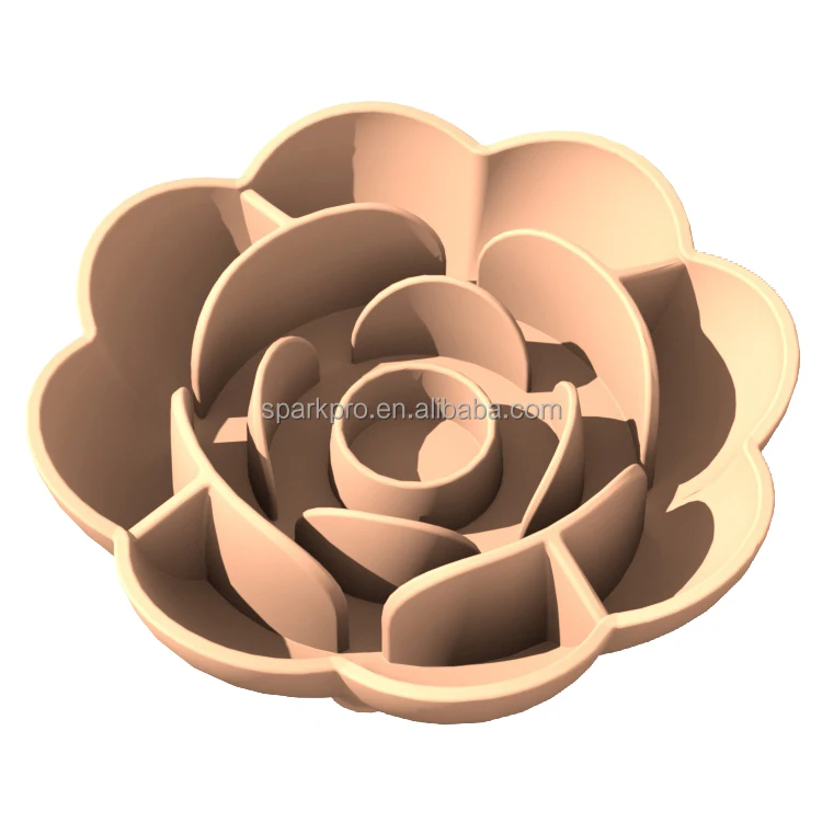 2026 New Pet Silicone Rose Slow Feeder Dog Bowl Custom Pet Bowl Flower No Spill Slow Feeding Silicone Slow Feeder Bowl Dog
