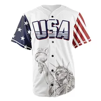 

USA Baseball Jersey Custom Button Down Sublimation Patterns For Men