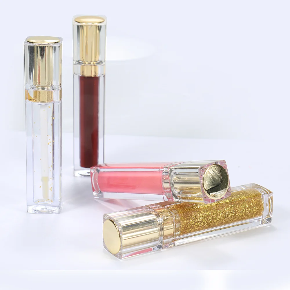 

M117 Wholesale Gold Tube Clear Lip Gloss Private Label Shimmer Moisturizing Glossy Liquid Lipstick