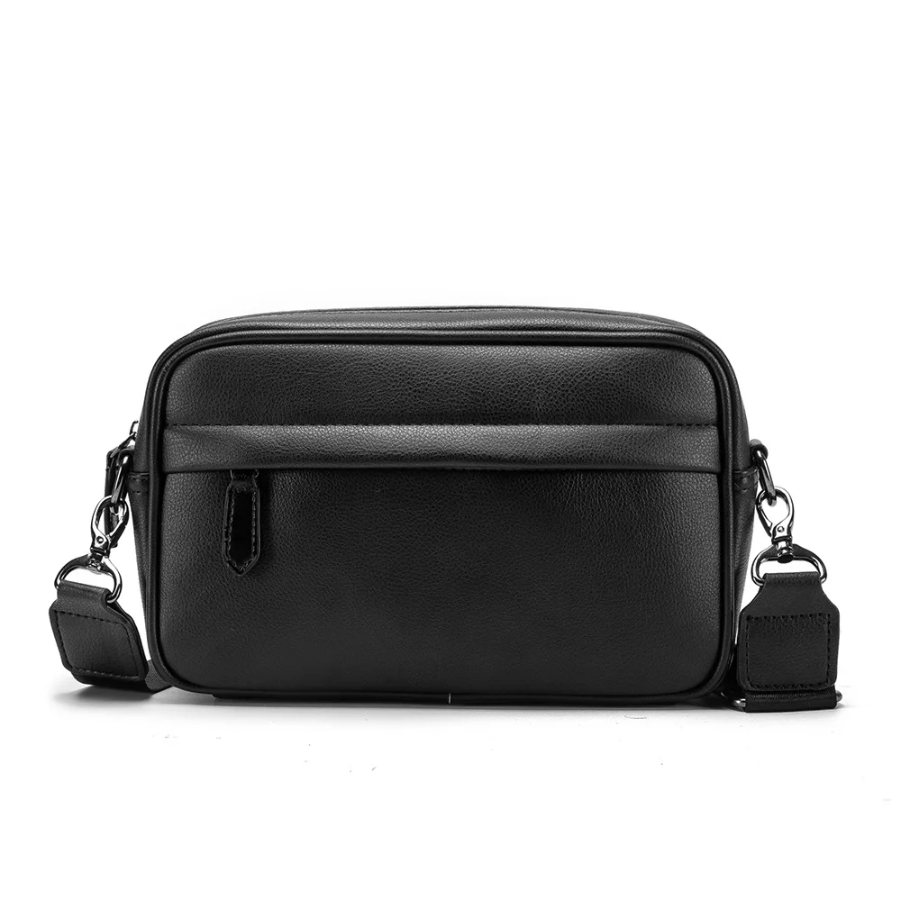 

Leather Shoulder Small Square Bag Men Casual Waterproof New Brand Fashion Plaid Crossbody Bag for men
