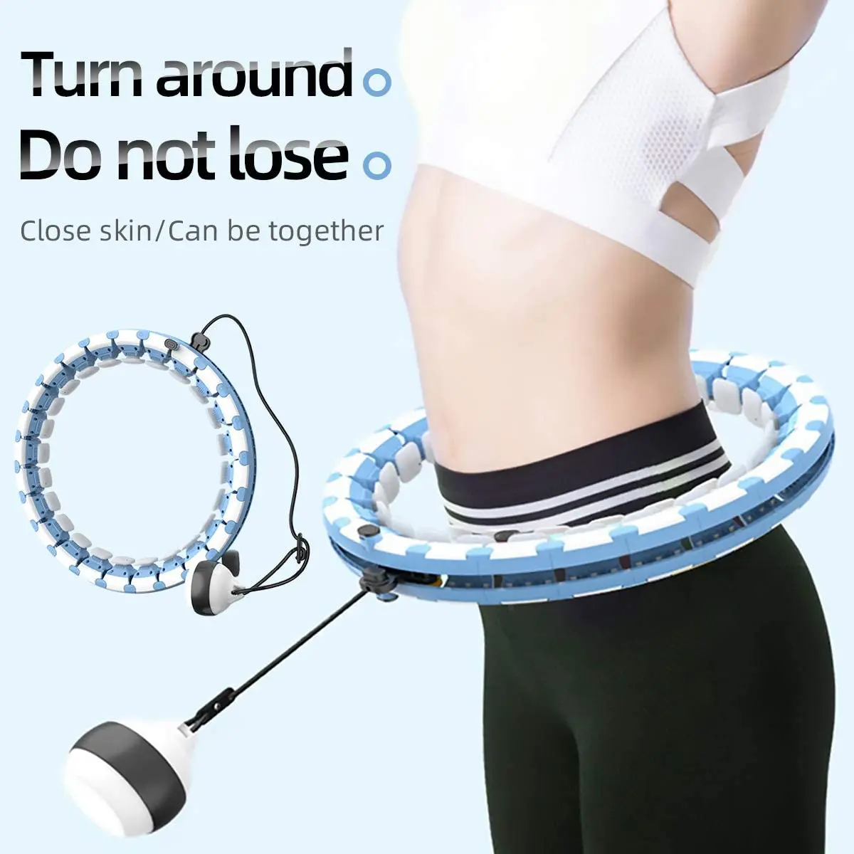 

24 Knots Detachable Hula Hoops Smart Weighted Fitness Hula Ring Hoops For Adults Weight Loss, Pink+blue/pink+white/blue+white/gray+white
