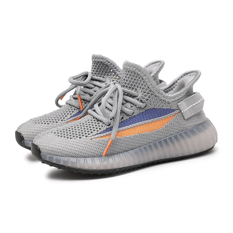 

2021 new children's casual shoes net surface comfortable breathable YEEZY children's shoes sneaker wholesale, White