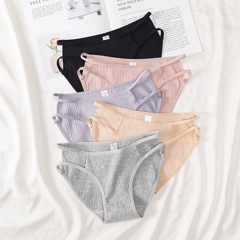 

Women Underwear 100% Cotton Mid-Waist Comfort Breathable Briefs Female Panties
