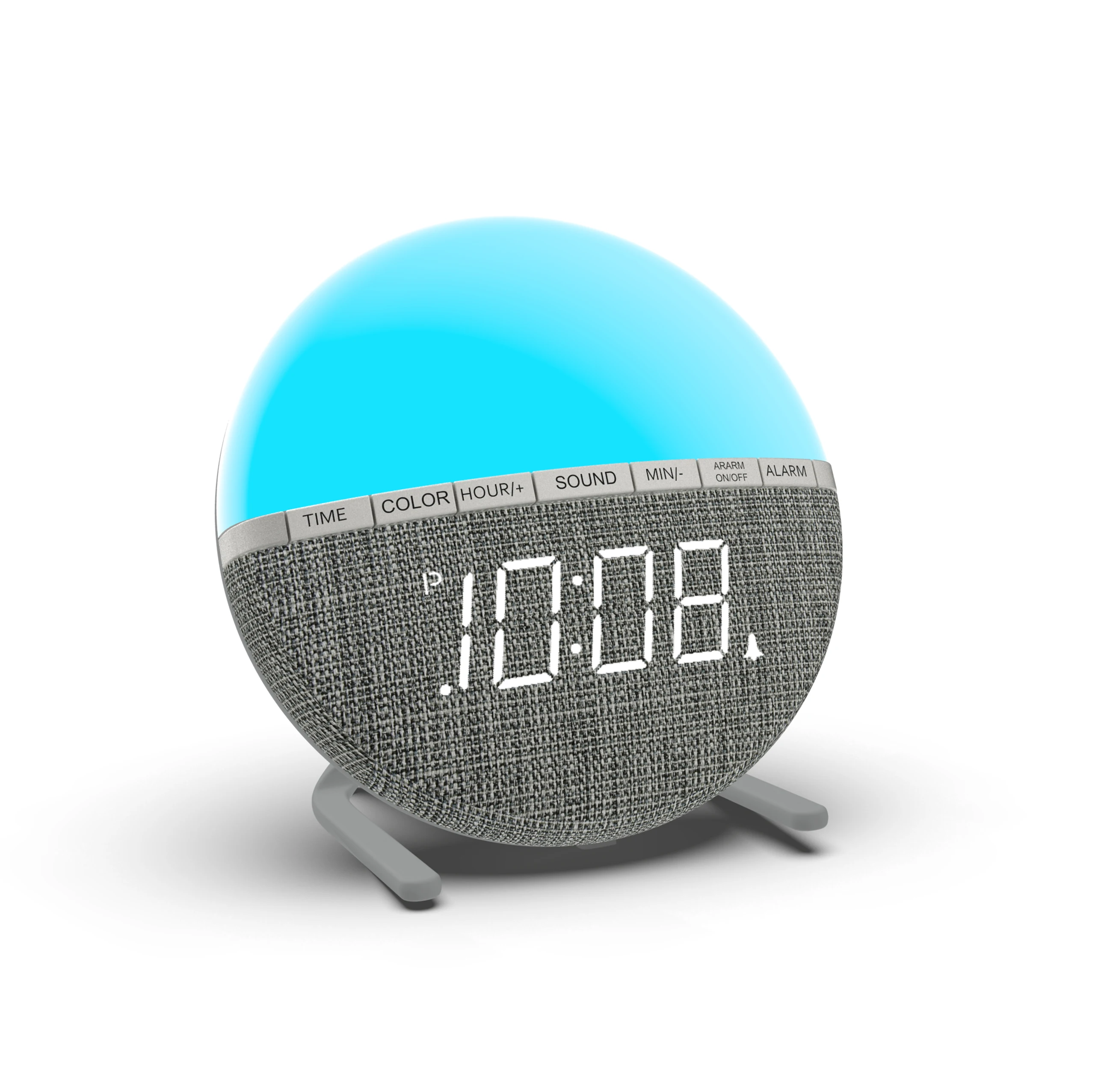 

Popular Led Night Light 8 Clock Natural Sound Snooze Function Children Alarm Clock, Custom color