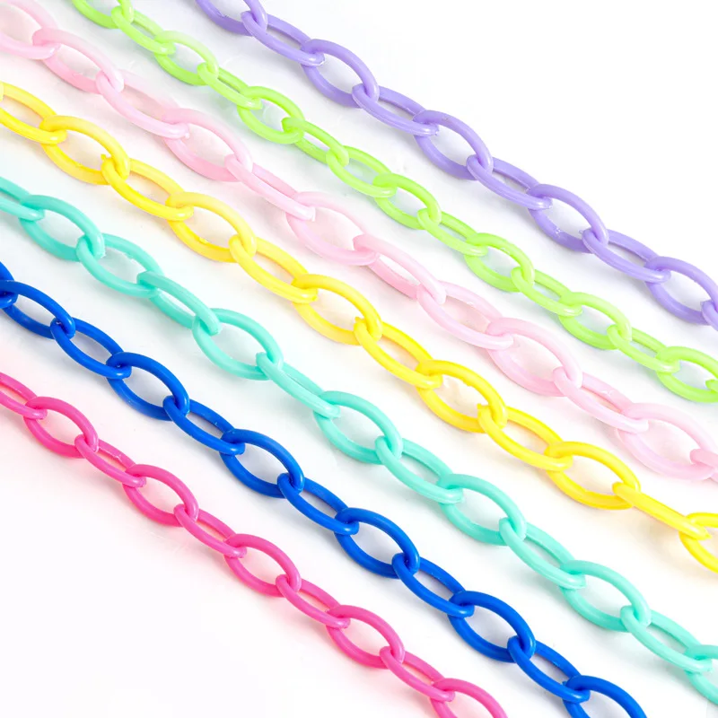 

Hobbyworker Mixed Color Plastic Chain Links for Jewelry Making, Picture
