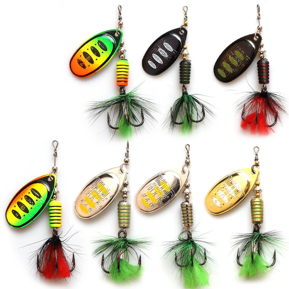 

W.P.E KOMODO Spinner 7.5g/12.5g/16.5g Full Metal Bass Hard Bait Spoon Fishing Lure Tackle Wobbler Pesca, 7 colors